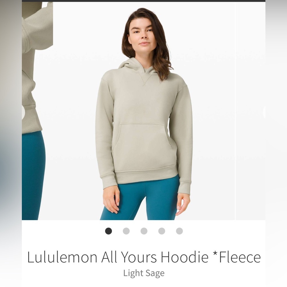 Lululemon Athletica All Yours Fleece Hoodie Light Sage Color size 12
